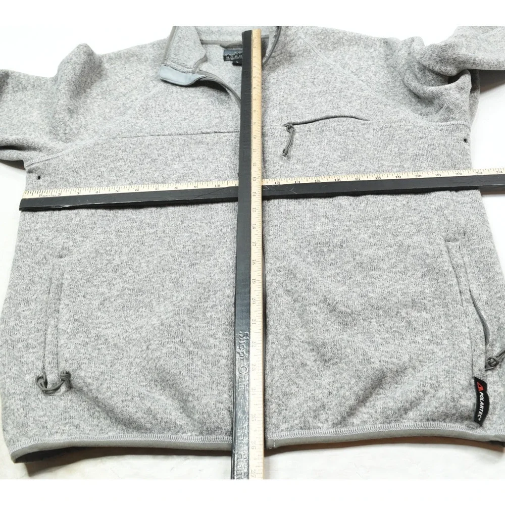 J.Crew Nordic Polartec Full-Zip Fleece Jacket Mens Large Gray Long Sleeve